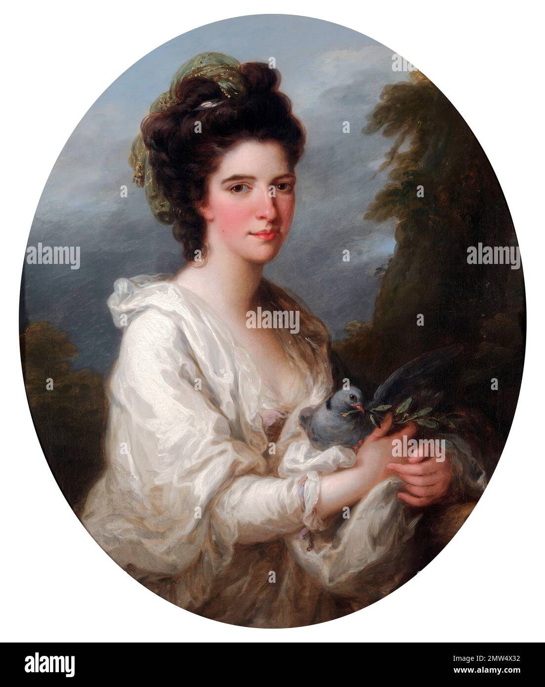 Angelica Kauffman. Portrait of Isabella Hunter by the Swiss painter, Angelica Kauffmann (1741-1807), oil on canvas, c. 1776-90 Stock Photo