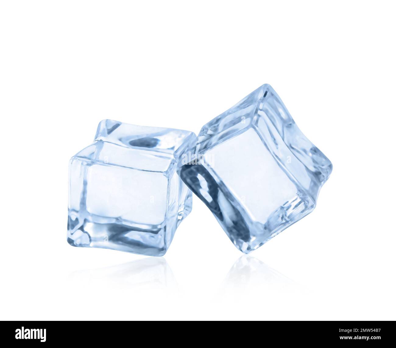 Crystal clear ice cubes isolated on white Stock Photo - Alamy