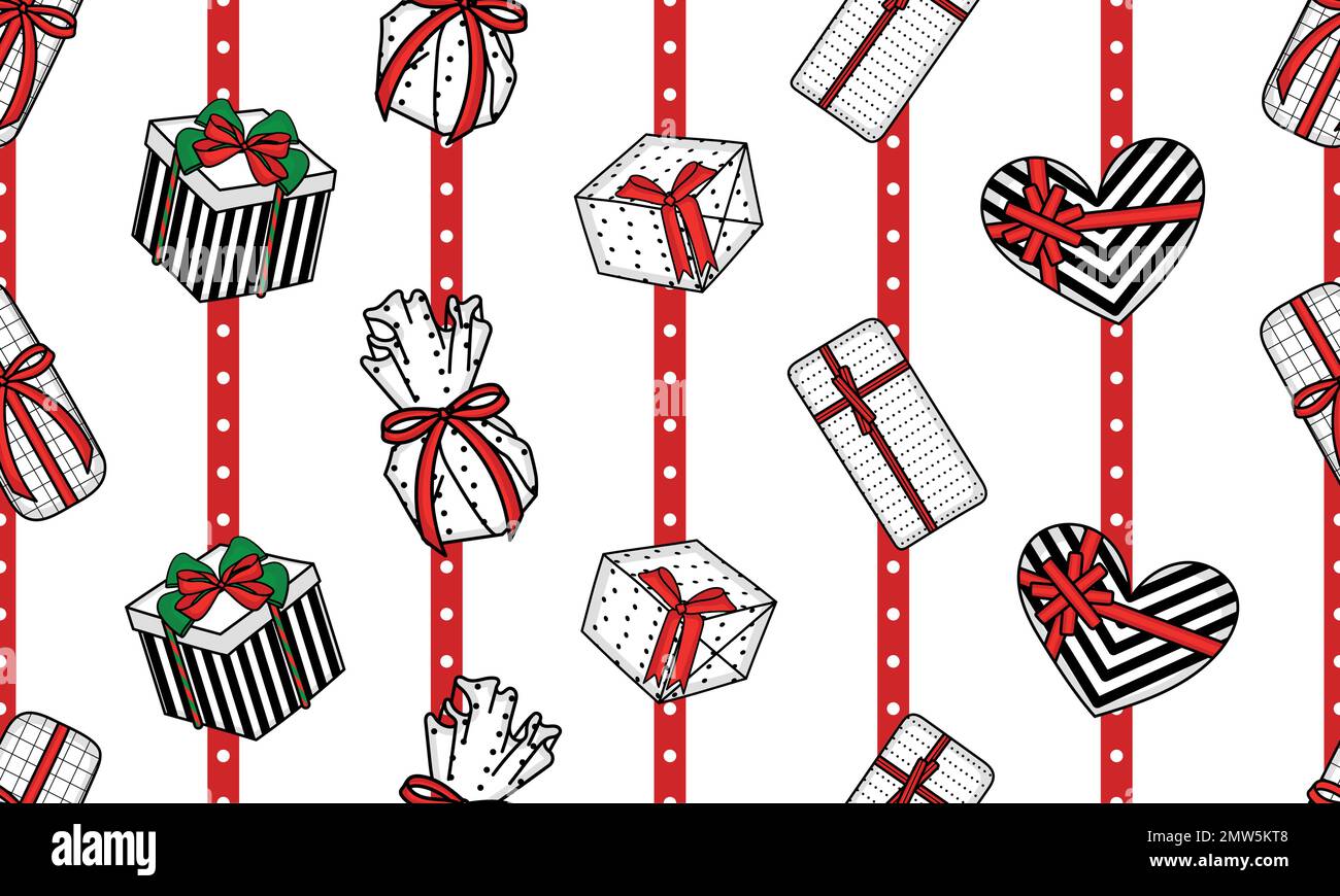 Seamless pattern background with present icons Vector Stock Vector ...