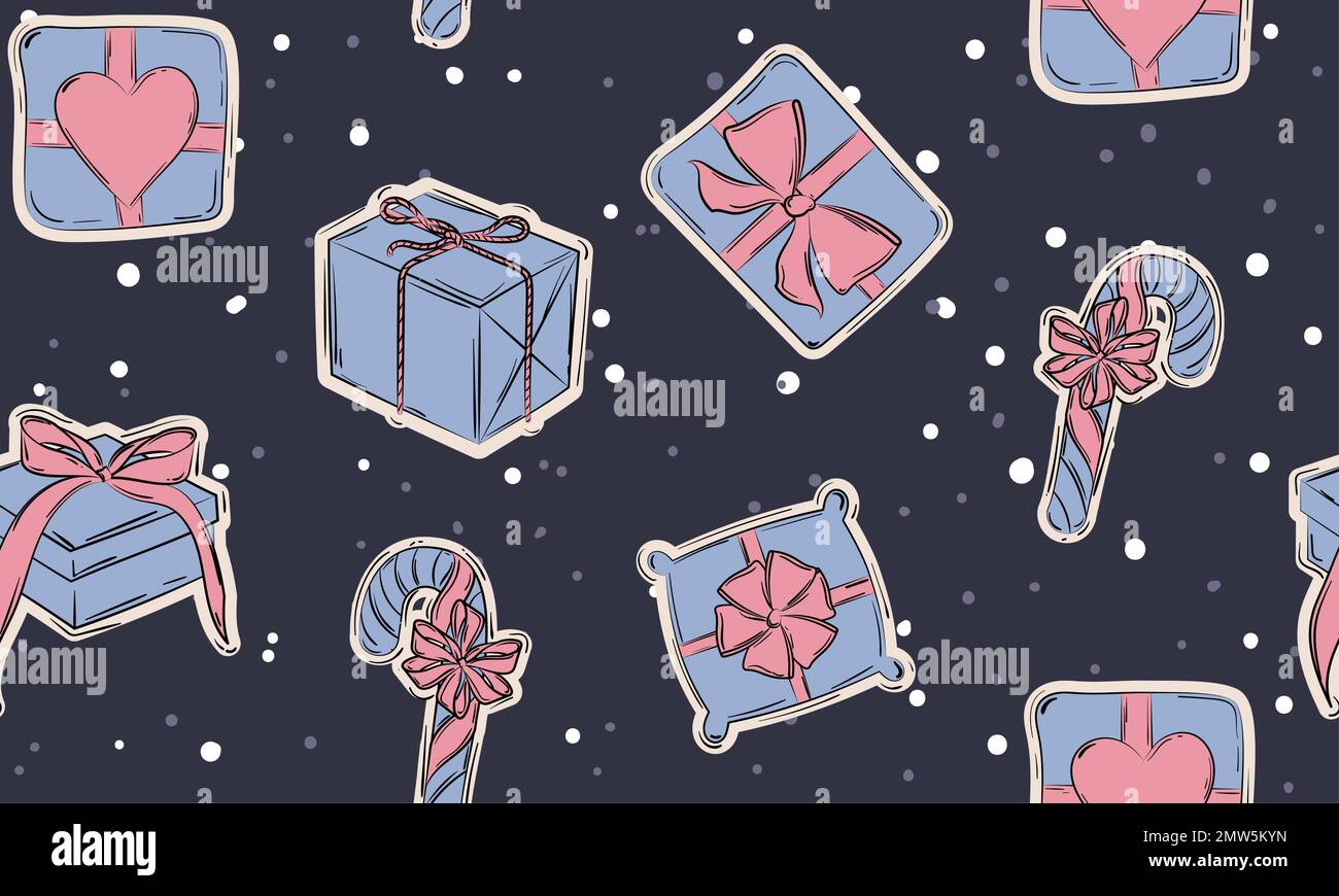 Seamless pattern background with present icons Vector Stock Vector ...