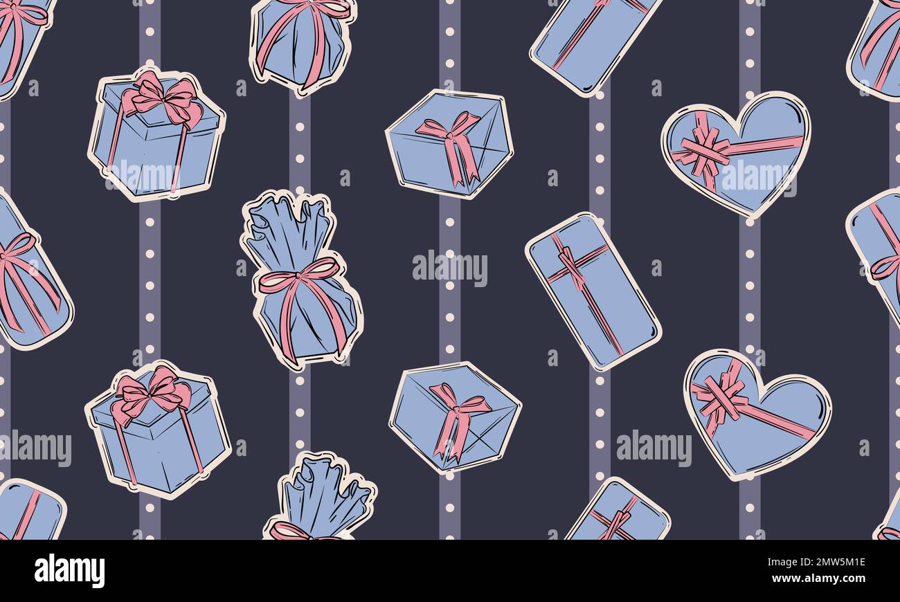Seamless pattern background with present icons Vector Stock Vector ...