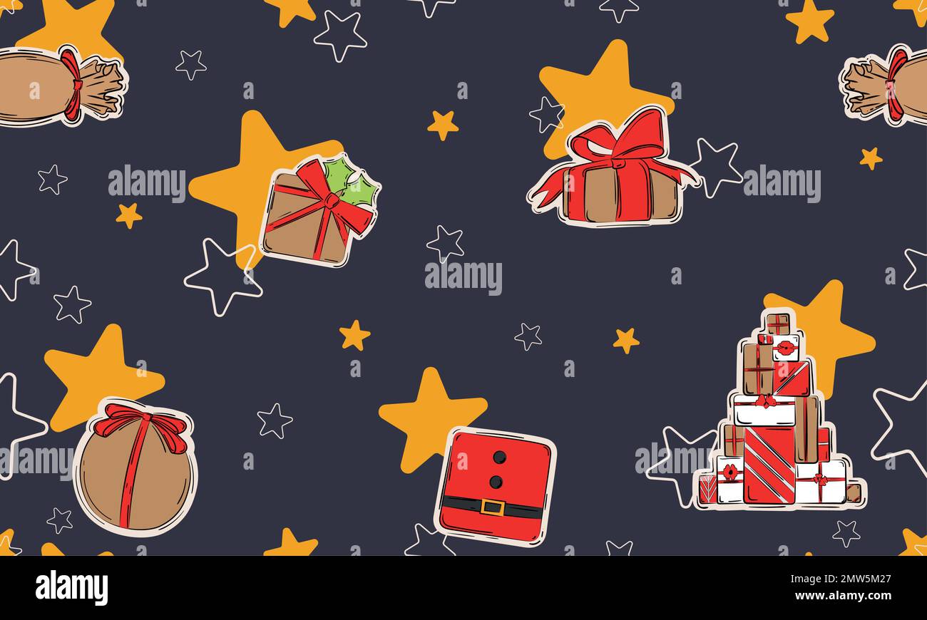 Seamless pattern background with present icons Vector Stock Vector ...