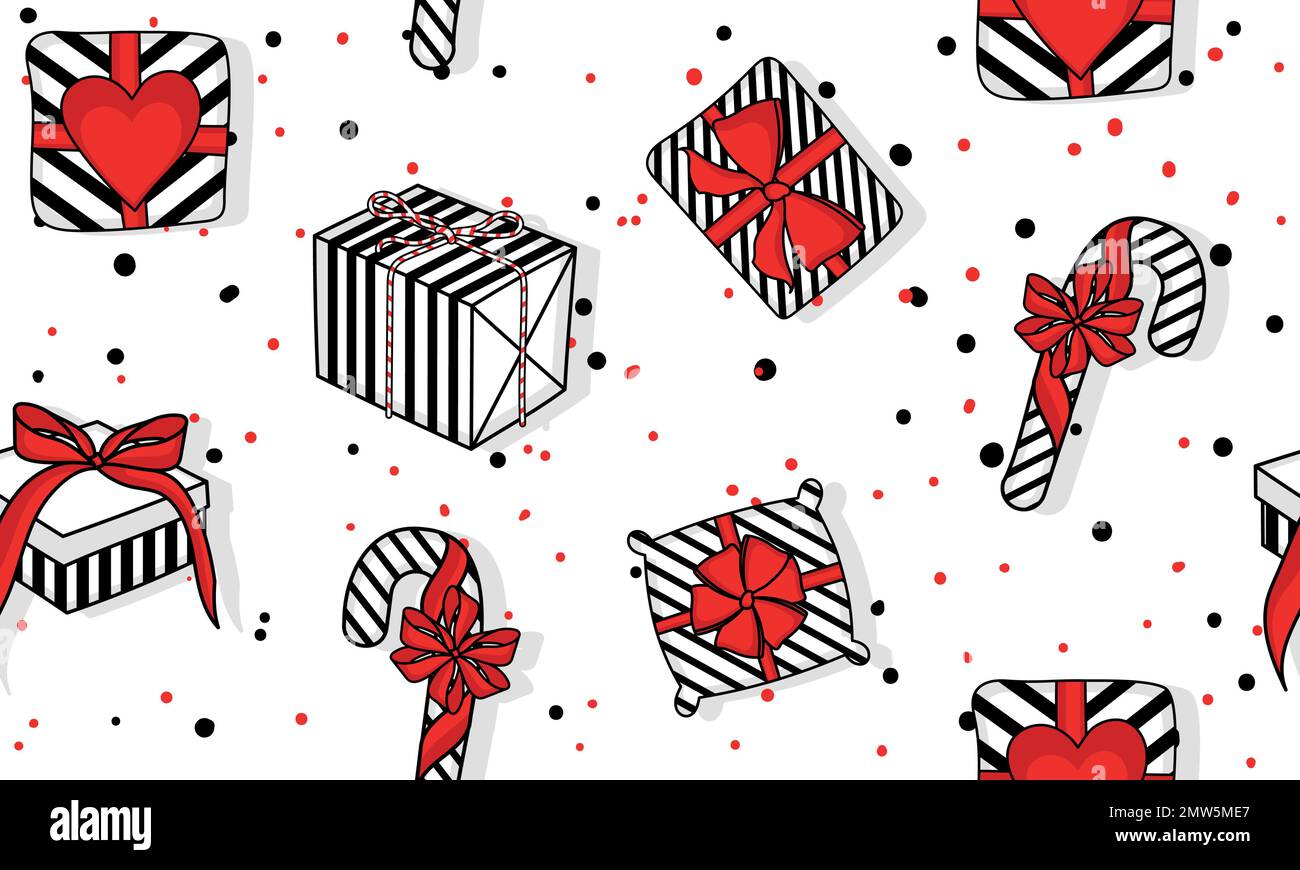 Seamless pattern background with present icons Vector Stock Vector ...