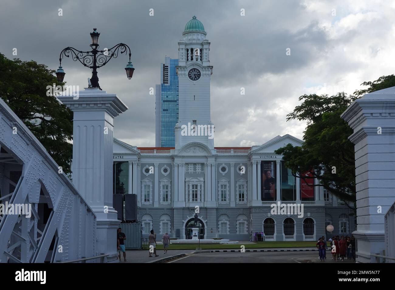 The old Singapore Town Hall now the Victoria Theatre and Victoria Concert Hall, historic Civic District, Singapore Stock Photo