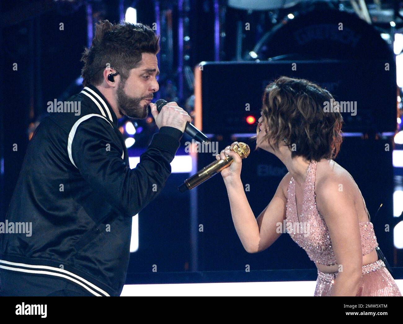 Thomas Rhett, left, and Maren Morris perform "Craving You" at the 52nd