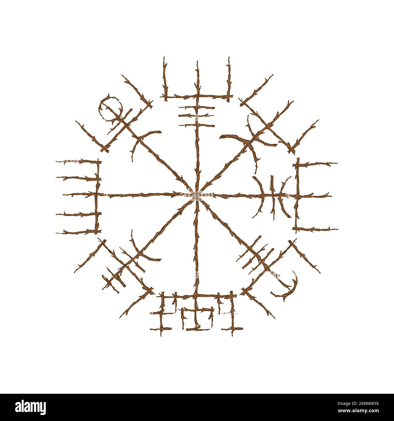 Vegvisir true wooden branches Stock Vector Image & Art - Alamy