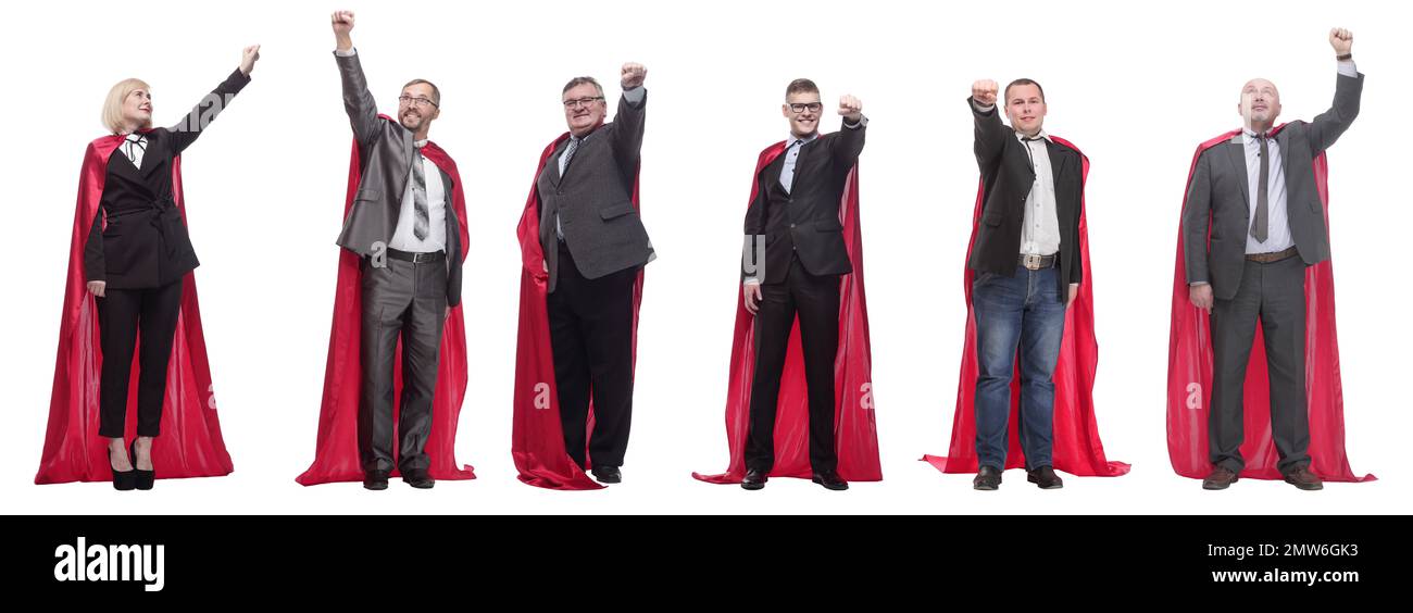 group of people in red raincoat isolated Stock Photo Alamy