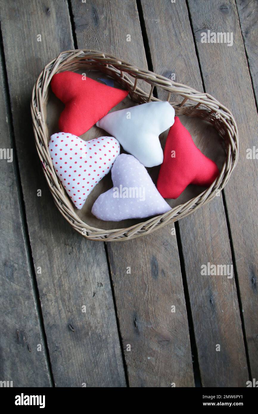 Valentine. Lots of hearts in a heart shaped box. Stock Photo