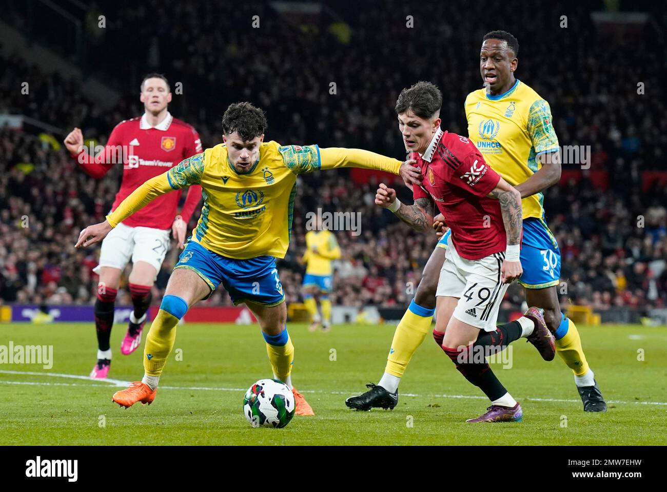 Manchester, England, 1st February 2023. Neco Williams of Nottingham ...