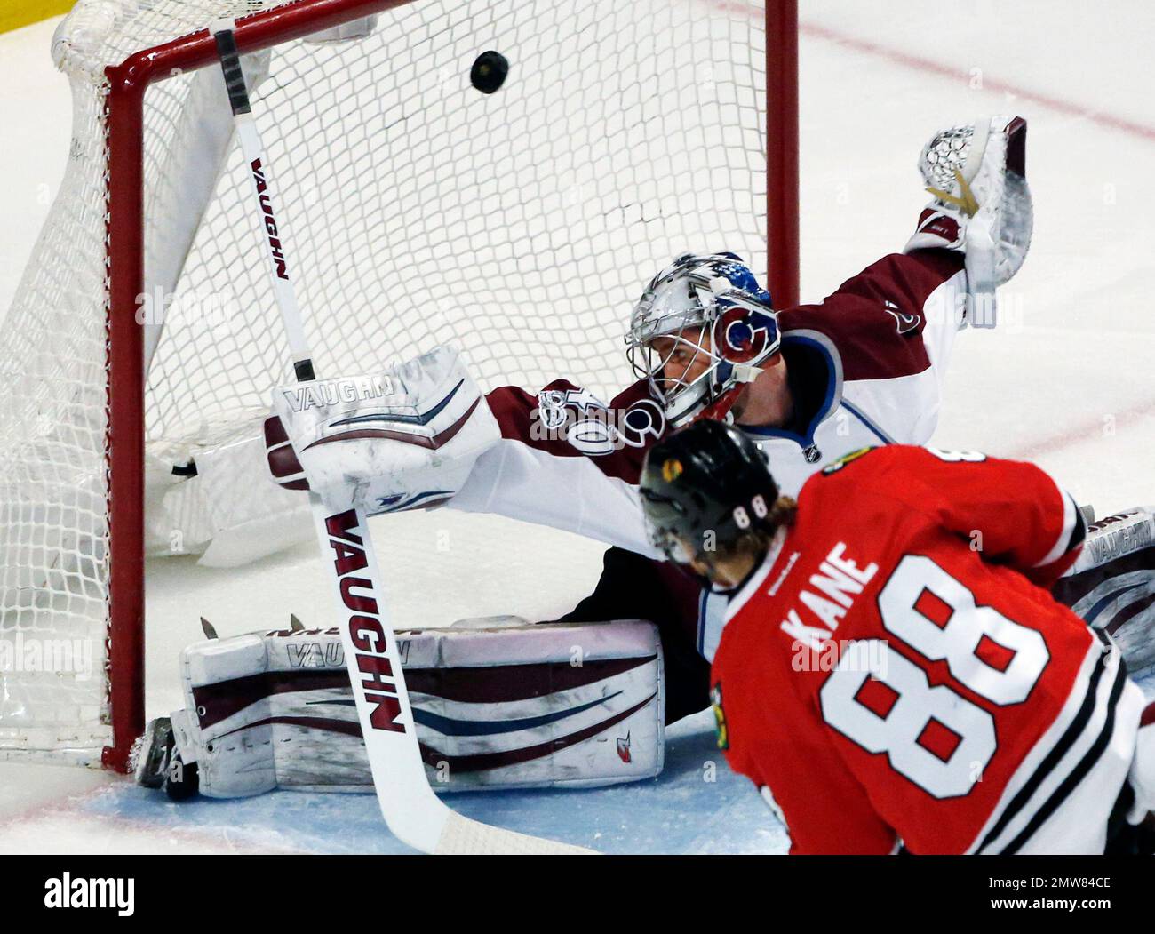 Colorado Avalanche Goalie Jeremy Smith Gives Up A Goal To Chicago ...