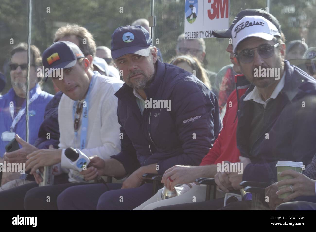 Pebble Beach, CA, USA. 1st Feb, 2023. Huey Lewis, Scott Eastwood, Josh