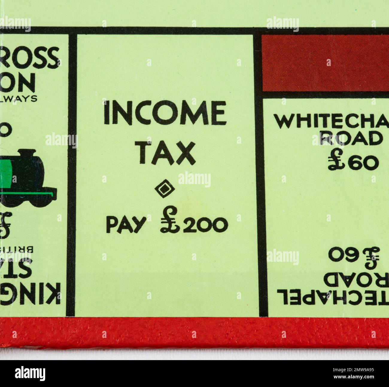 The Tax square on a UK Monopoly Board Stock Photo Alamy