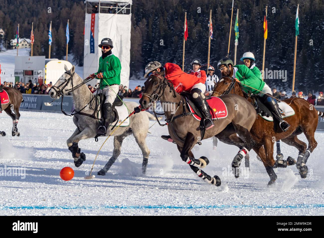 St. Moritz January 29, 2023 Game actions at the Snow Polo World Cup St.Moritz 2023 finals