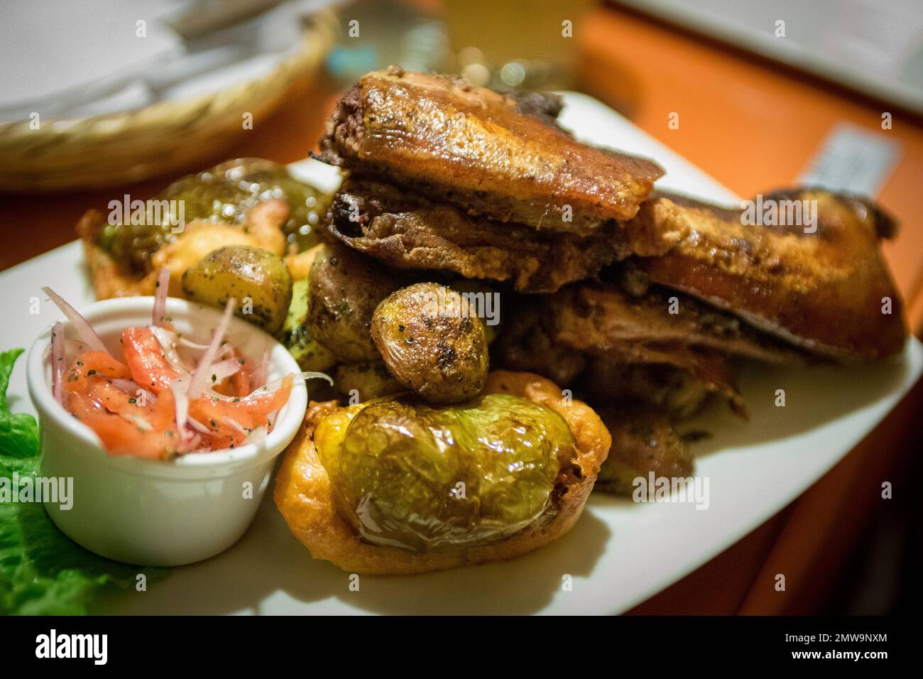 Peruvian Guinea Pig dish aka Cuy Stock Photo
