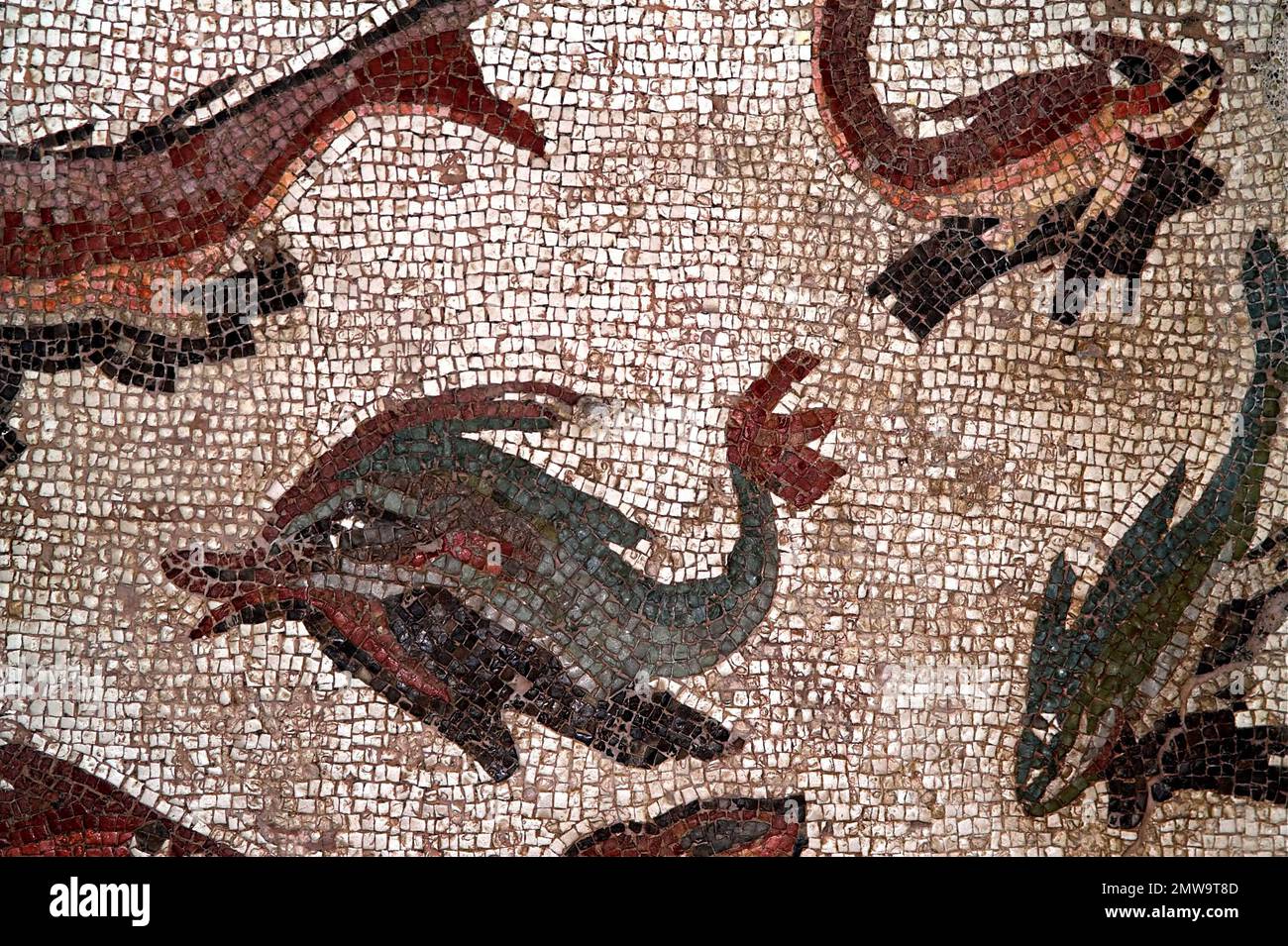 Paryż, Paris, Louvre Museum, Francja, France, Frankreich, Ancient mosaic - fragment; Antikes Mosaik - Fragment; Mosaico antiguo - fragmento; 古代馬賽克 Stock Photo
