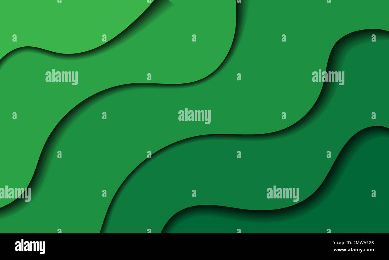 Abstract Green business wavy papercut abstract background Stock Vector ...