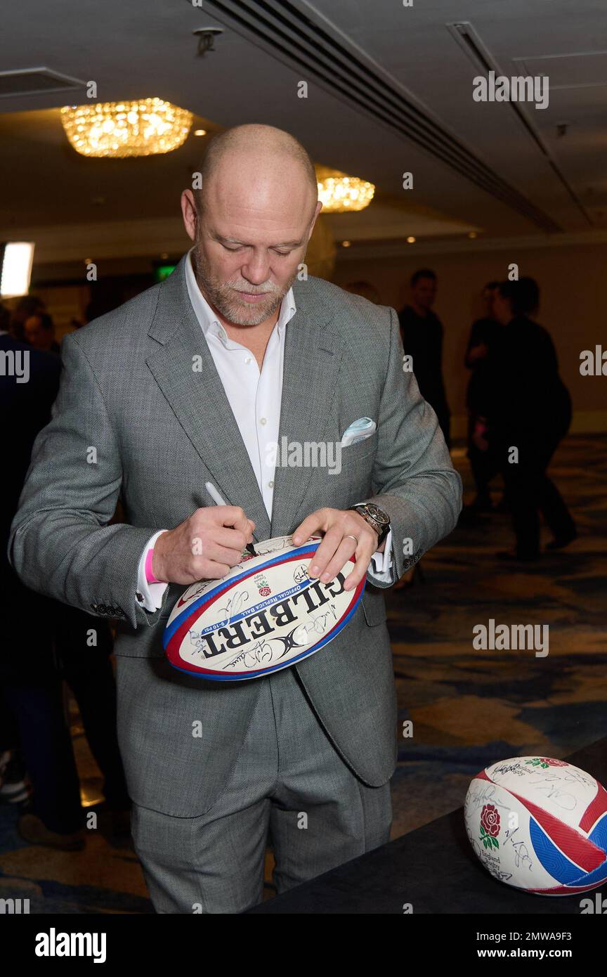 London, UK . 1 February, 2023 . Mike Tindall pictured attending the Legends of Rugby Dinner 2023 in aid of Nordoff Robins held at the JW Marriot Grosvenor House Hotel. Credit:  Alan D West/EMPICS/Alamy Live News Stock Photo
