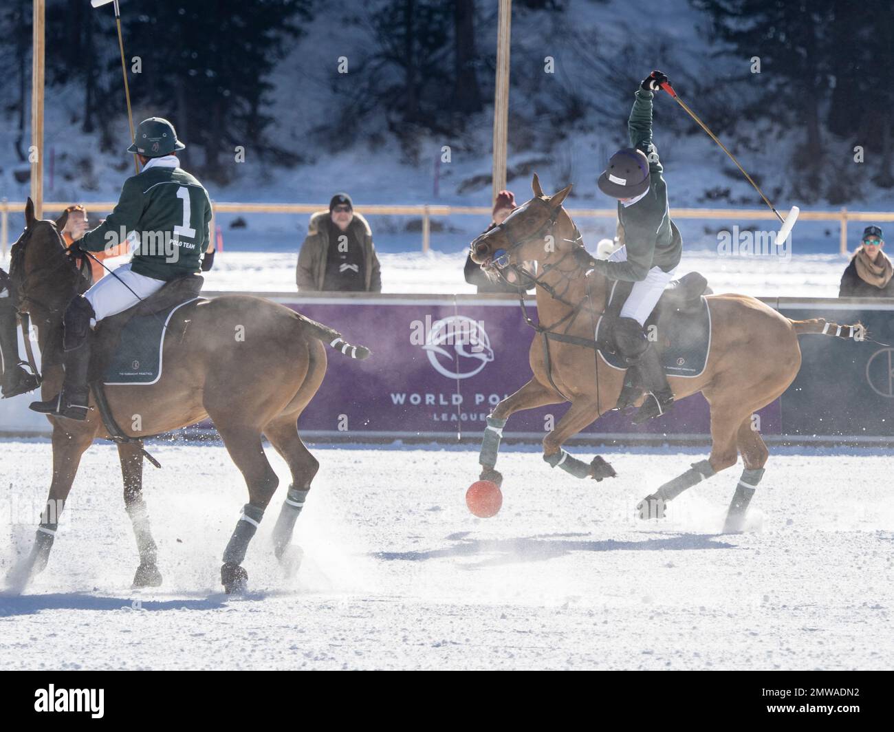 St. Moritz January 29, 2023 Game actions at the Snow Polo World Cup St.Moritz 2023 finals