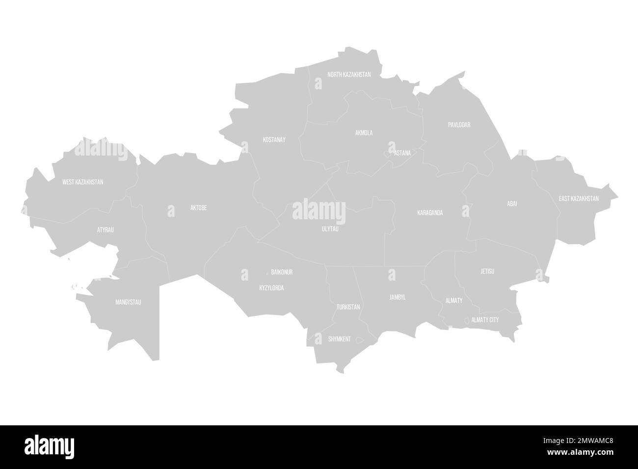 Kazakhstan political map of administrative divisions Stock Vector Image ...