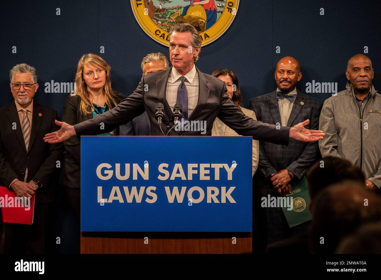 Gavin newsom signing hires stock photography and images Alamy