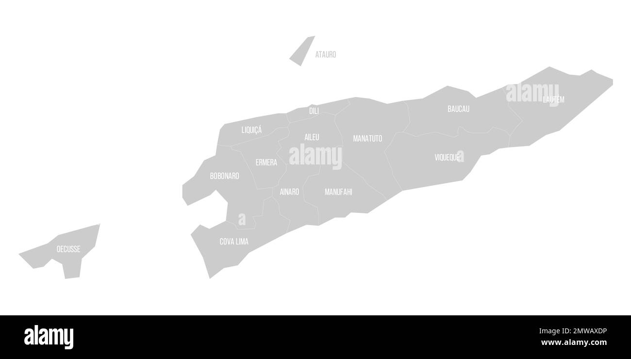 East Timor political map of administrative divisions Stock Vector Image ...