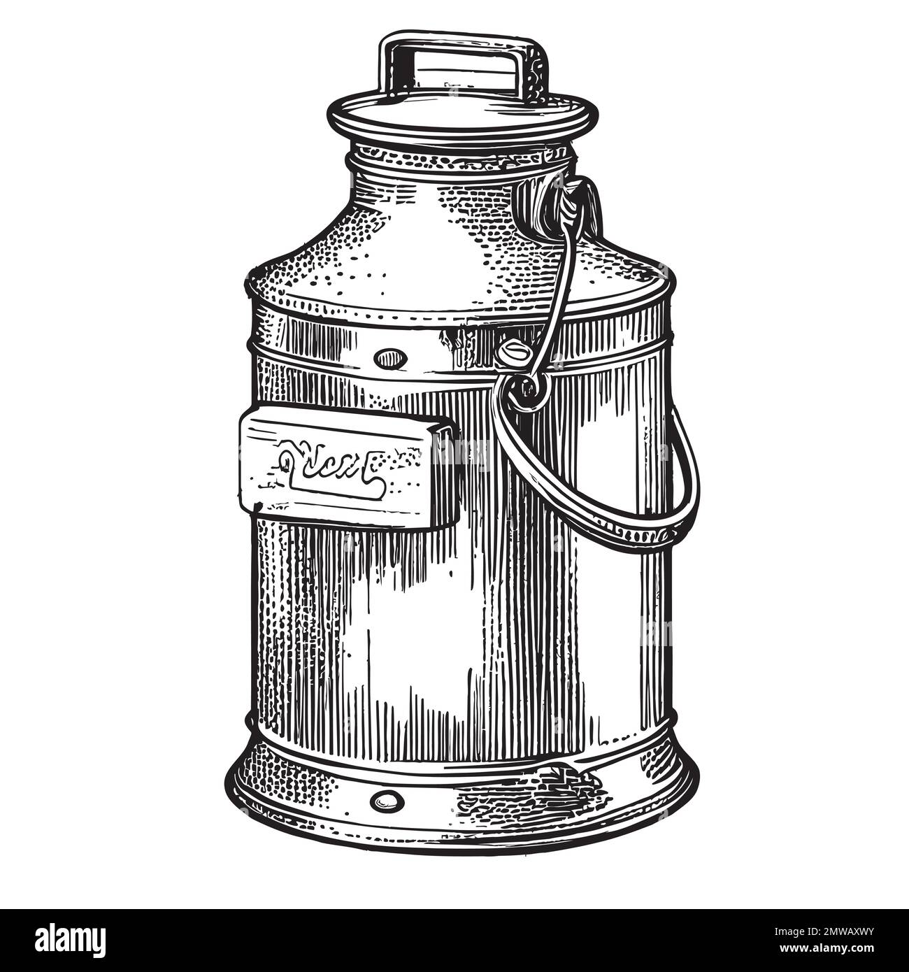 Milk can retro sketch hand drawn sketch in doodle style illustration