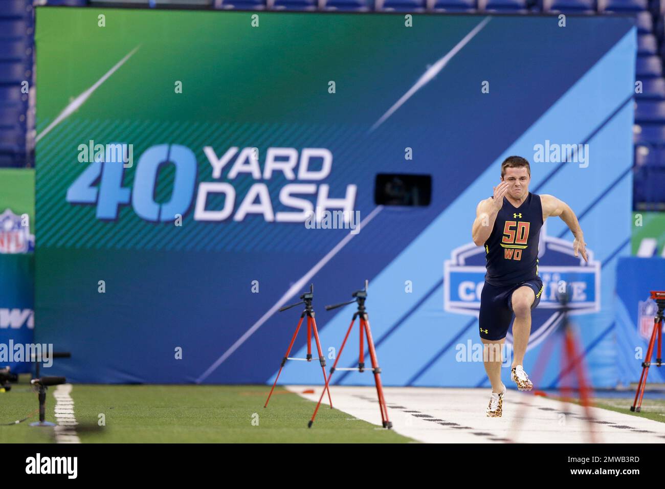 North Carolina wide receiver Ryan Switzer runs the 40yard dash at the