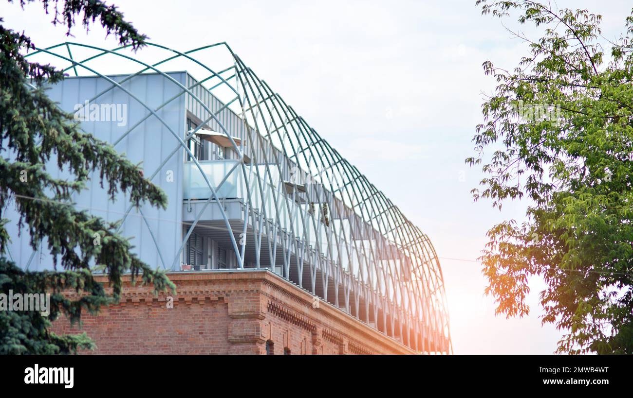 Image showcasing Modern residential building with new apartments in a green residential ...