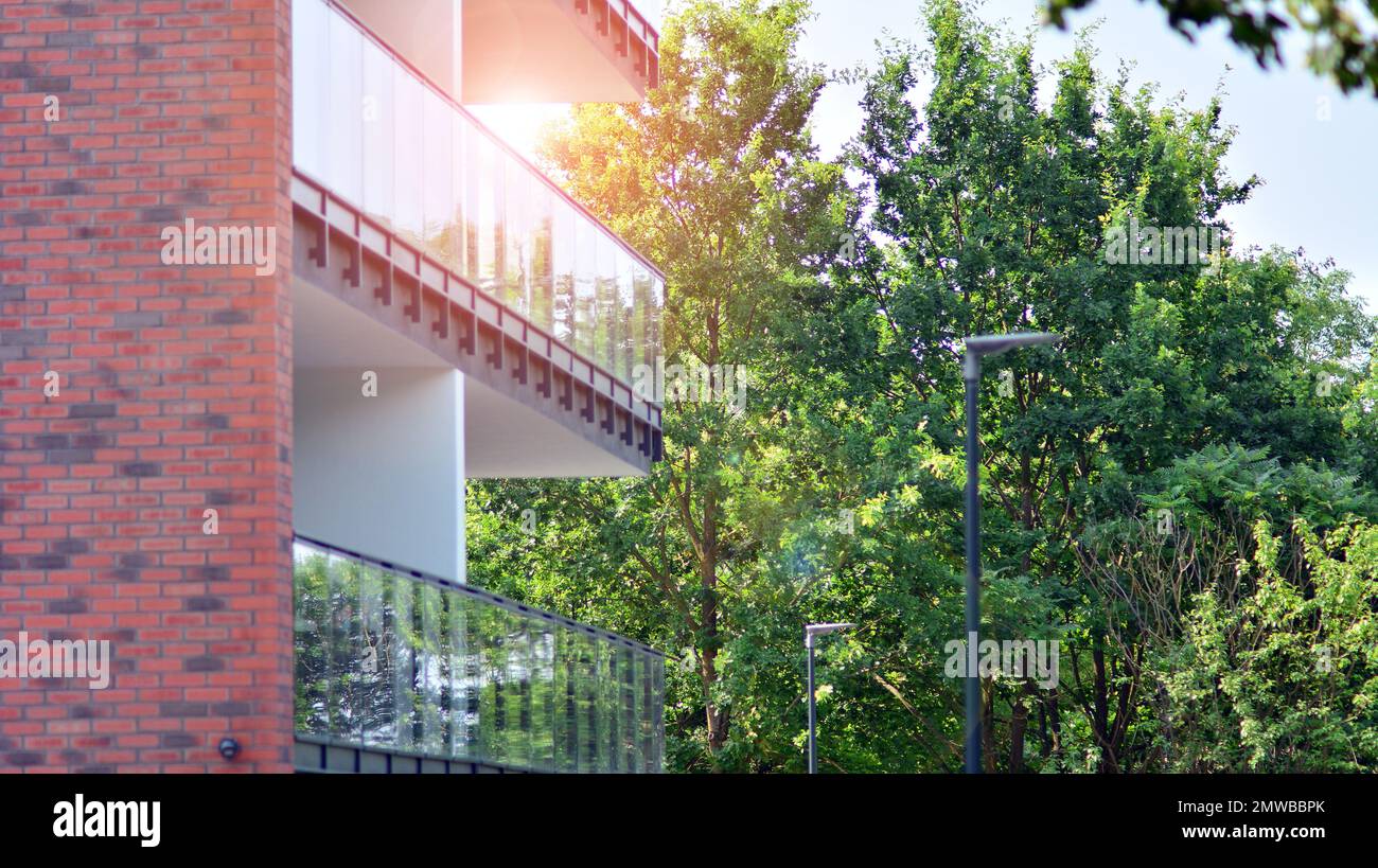 Picture of Modern residential building with new apartments in a green residential ...