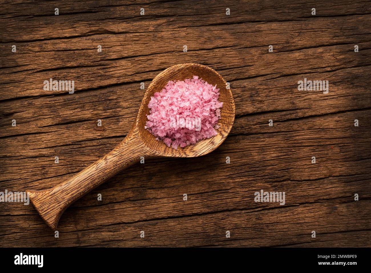 Red wine salt crystals in the spoon Stock Photo Alamy