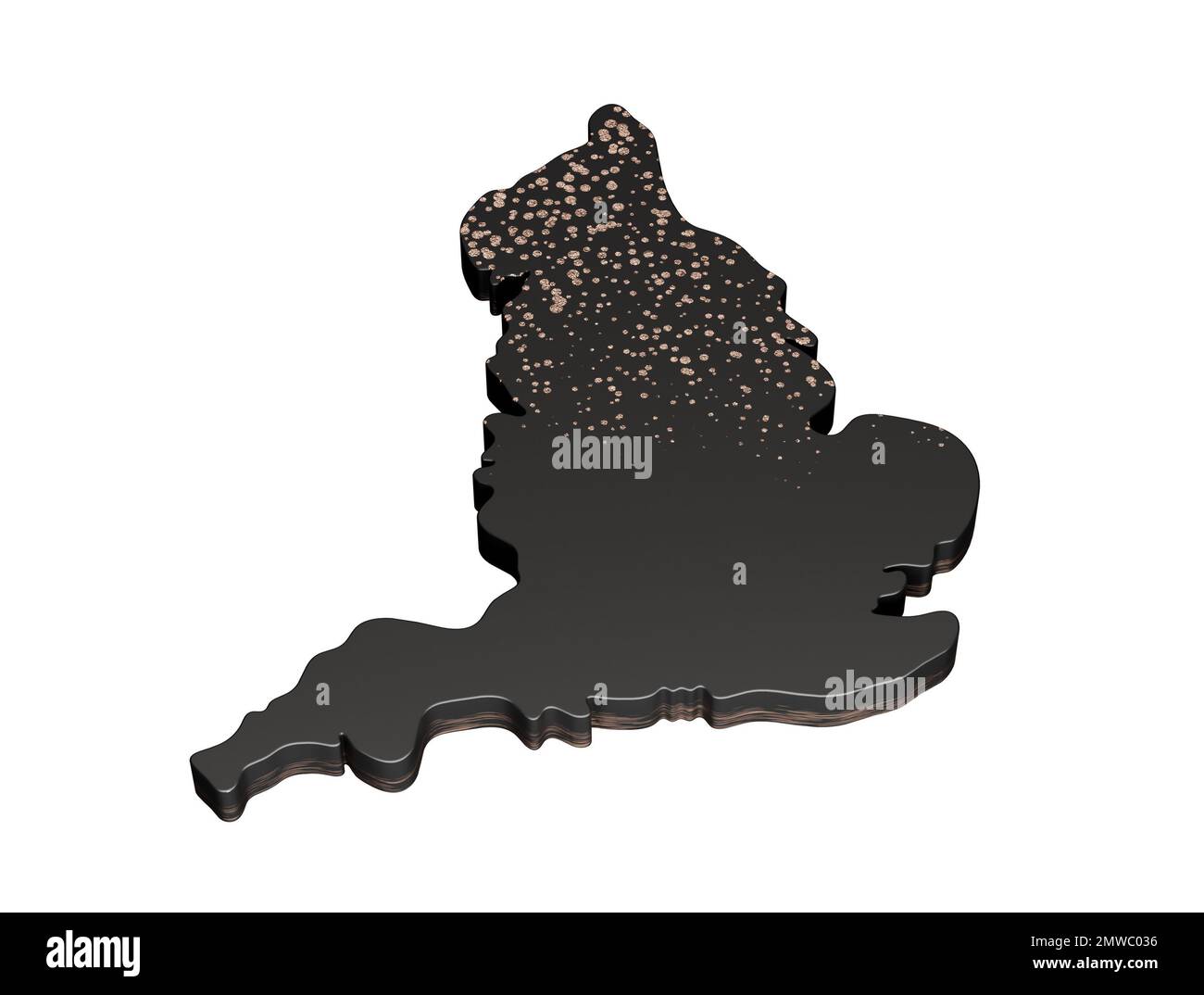 A 3d rendering of a black London map icon isolated on white background