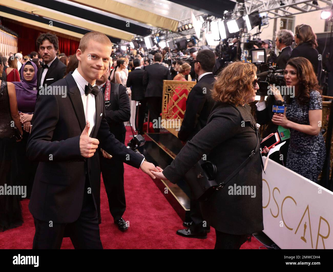 Lucas Hedges arrives at the Oscars on Sunday, Feb. 26, 2017, at the