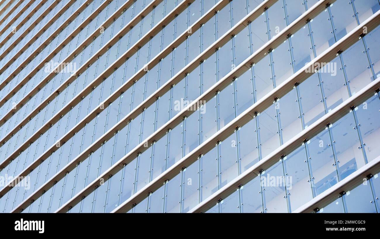 Picture of New apartment building with glass balconies. Modern architecture houses ...