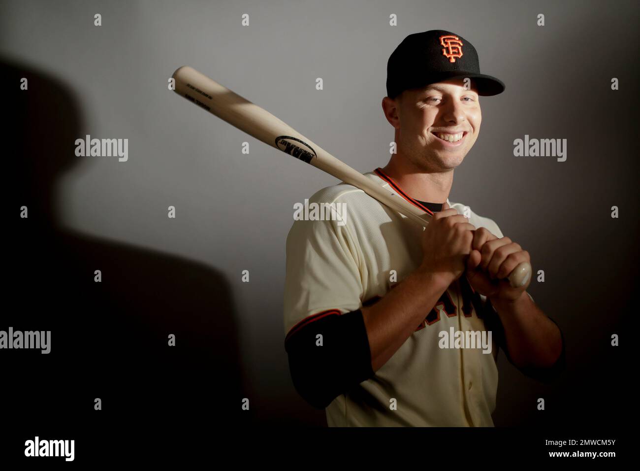 This is a 2017 photo of second baseman Austin Slater of the San ...