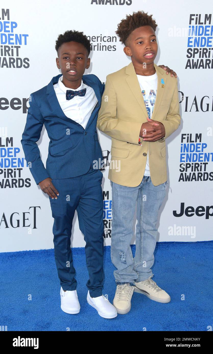 Alex R. Hibbert, left, and Jaden Piner arrive at the Film Independent ...