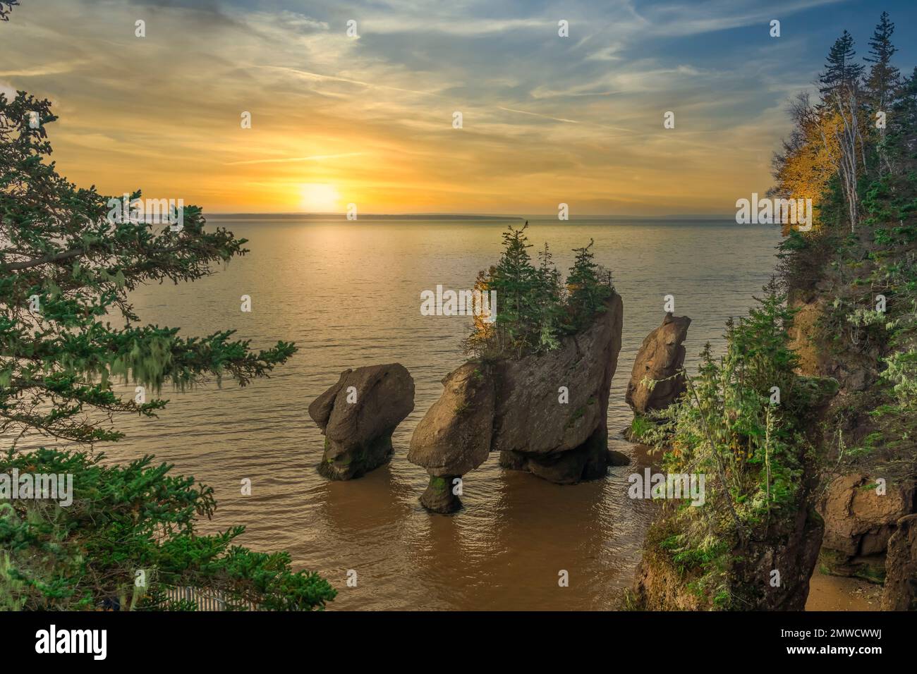 Hopewell rocks provincial park sunrise hi-res stock photography and ...