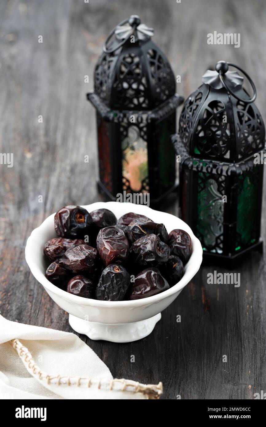 Ajwa Dates Fruits or Kurma Nabi with Ramadan Concept Stock Photo Alamy