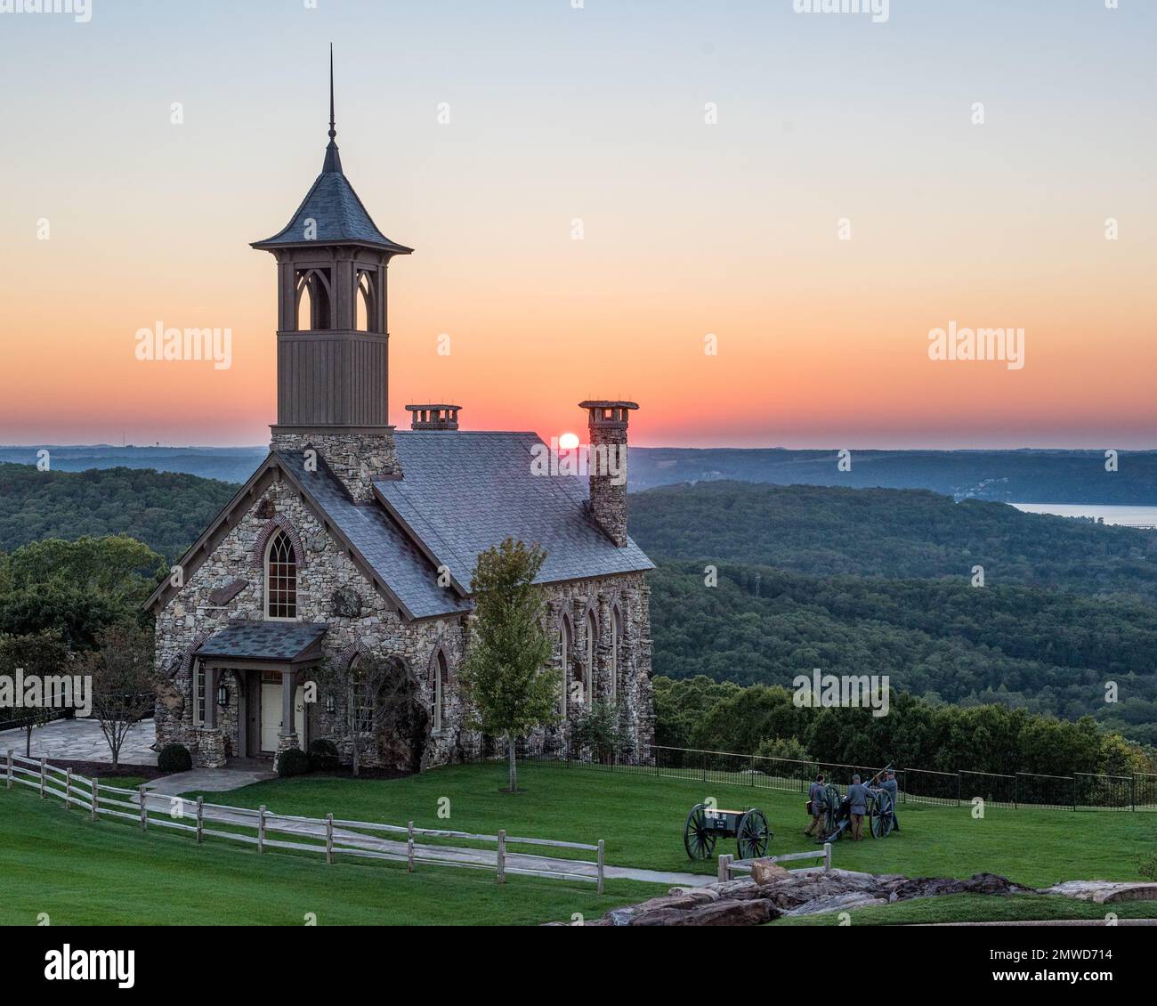The Chapel of the Ozarks at Big Cedar Lodge at sunset in Ridgedale ...