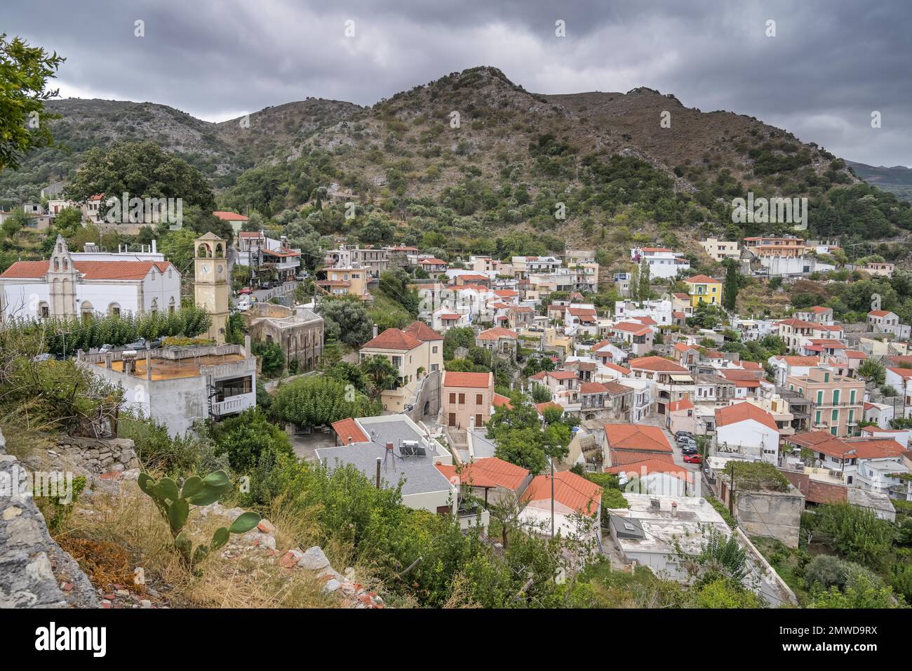 Mountain village Argiroupoli, Crete, Greece Stock Photo - Alamy