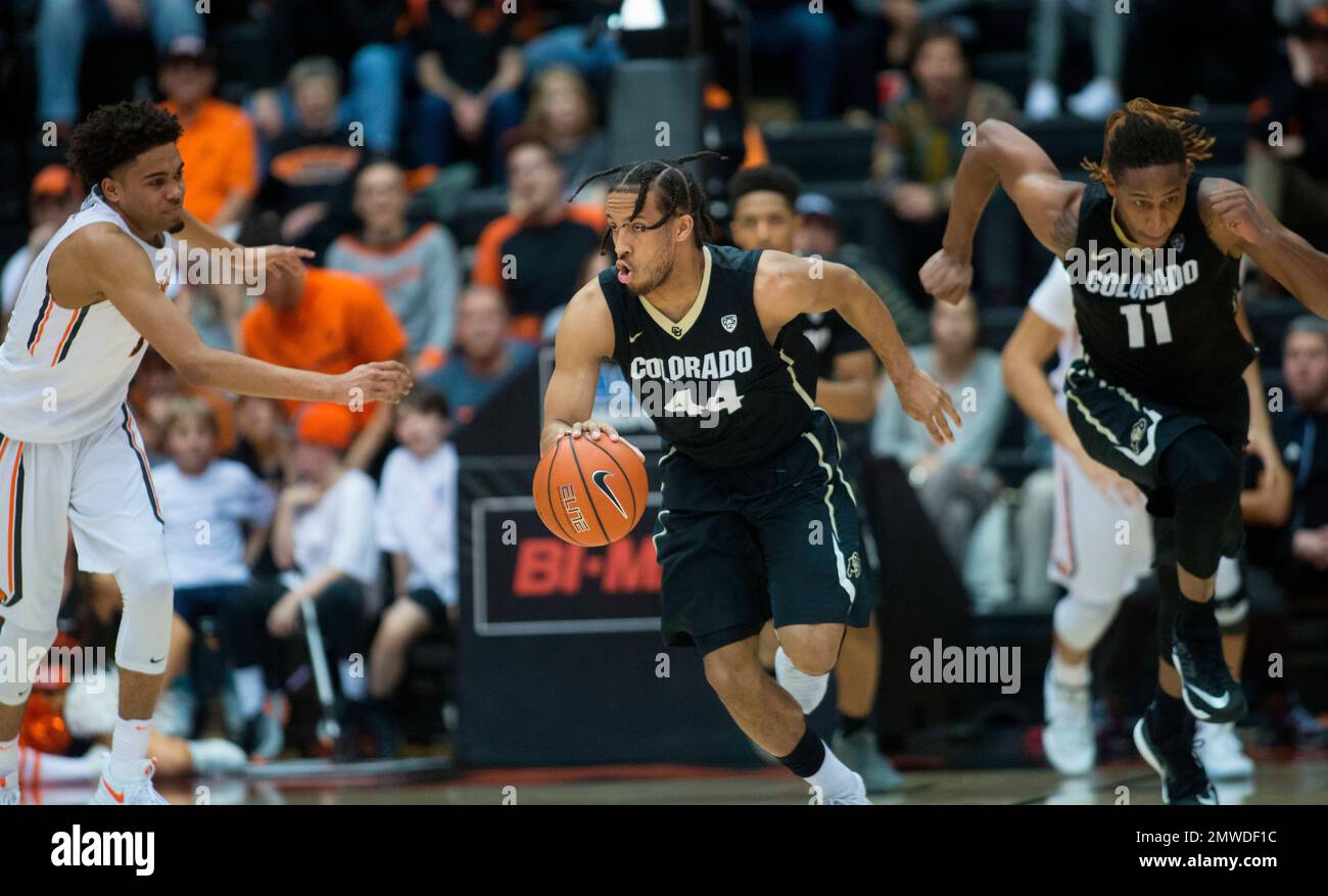 Colorado's Josh Fortune (44) an NCAA college basketball game in ...