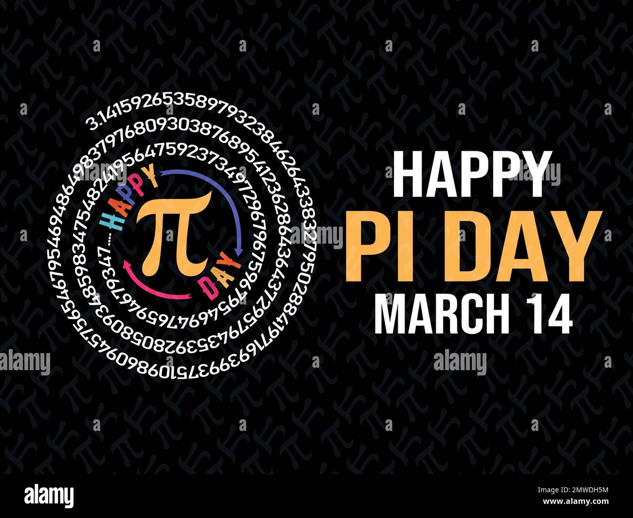 Happy international  pi day march 14 template design vector Stock Vector