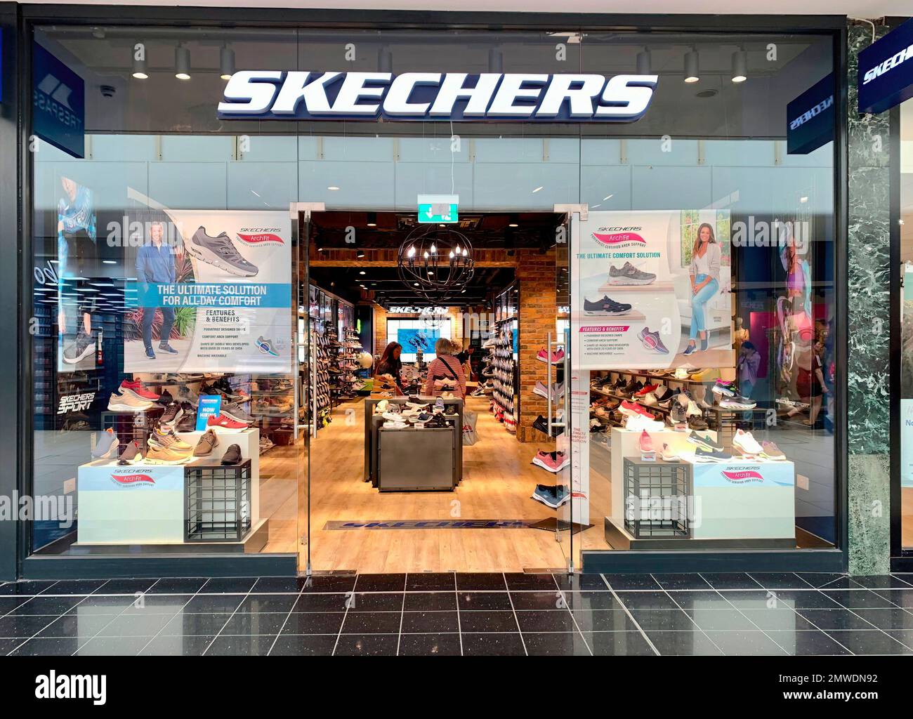 The of the Skechers footwear in the town center, Chelmsford, Essex, UK Stock - Alamy