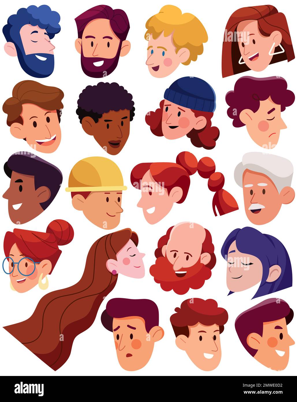 Flat Design Heads Stock Vector Image & Art Alamy