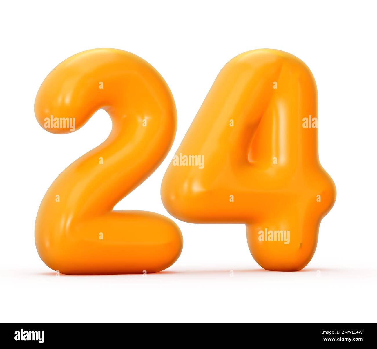 Number 24 Interlocked Gold 3d Illustration Stock Illustration