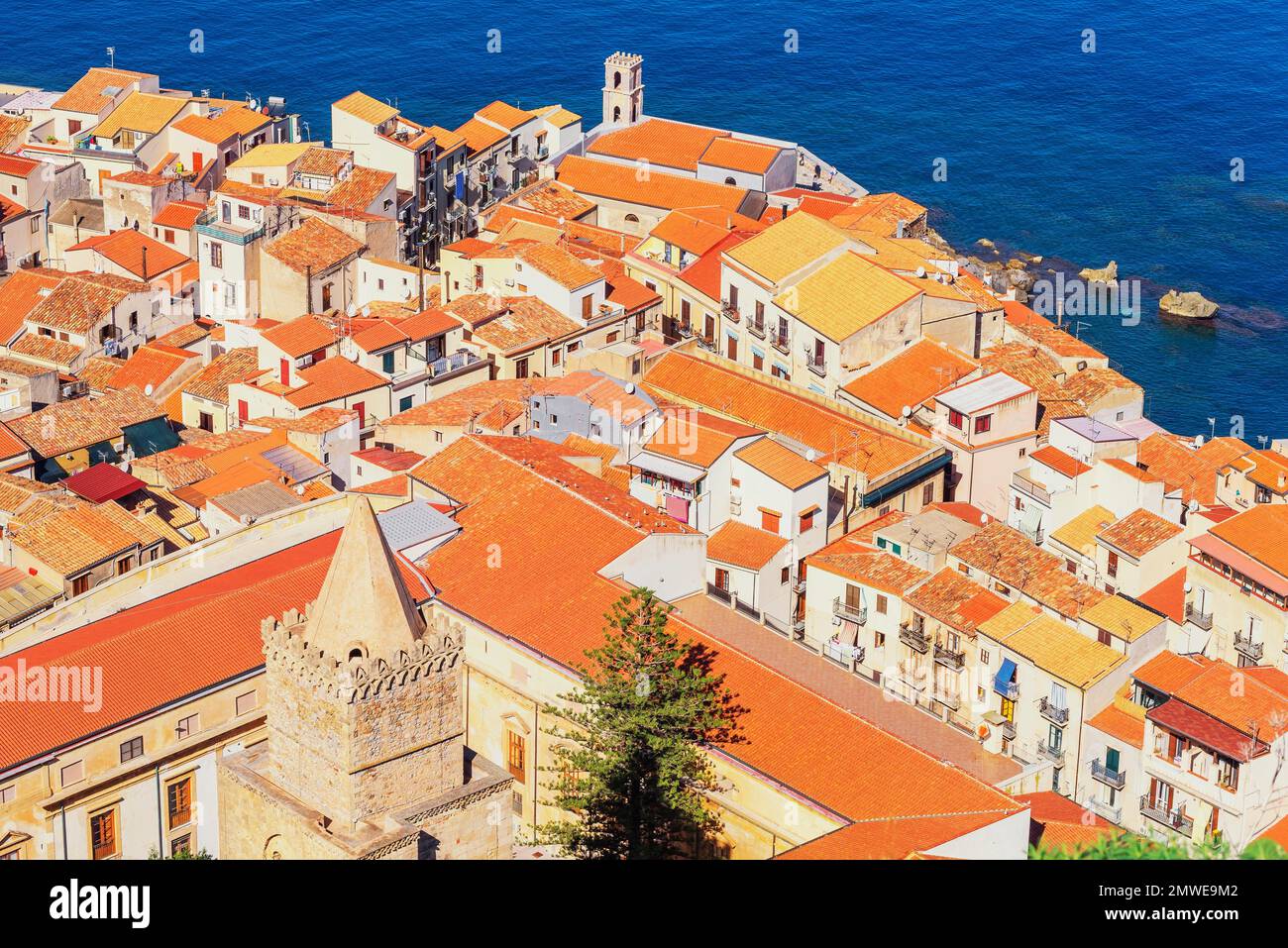 Cefalu town, top view, Cefalu, Sicily, Italy Stock Photo - Alamy