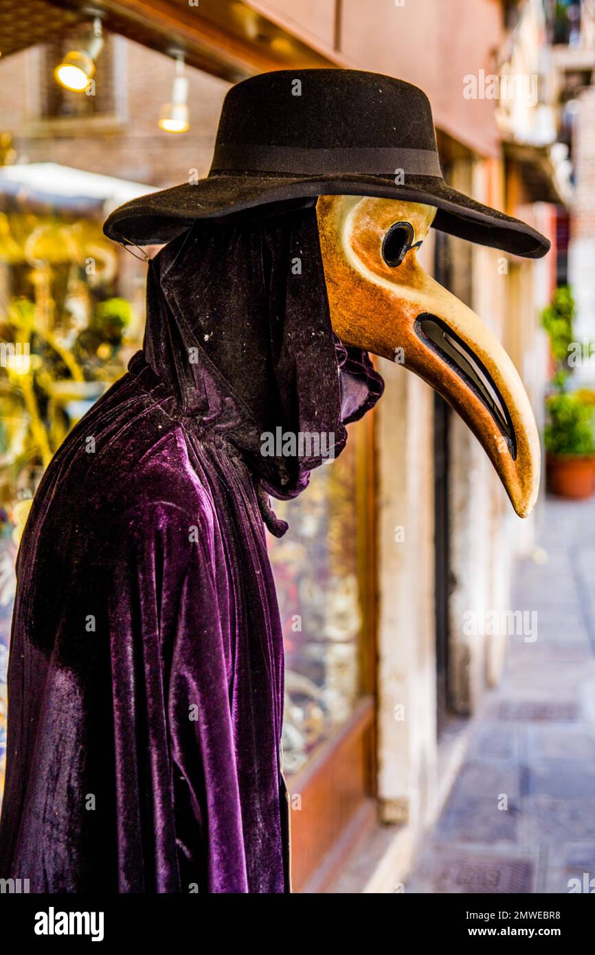 Plague Doctor Costume, Masks, Venice, Lagoon City, Veneto, Italy, Venice, Veneto, Italy Stock Photo