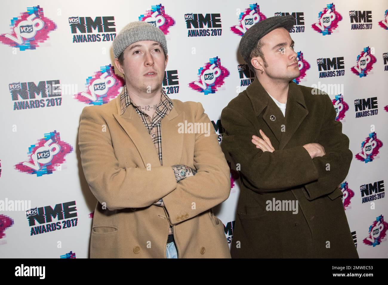 Laurie Vincent and Isaac Holman of the band Slaves pose for ...