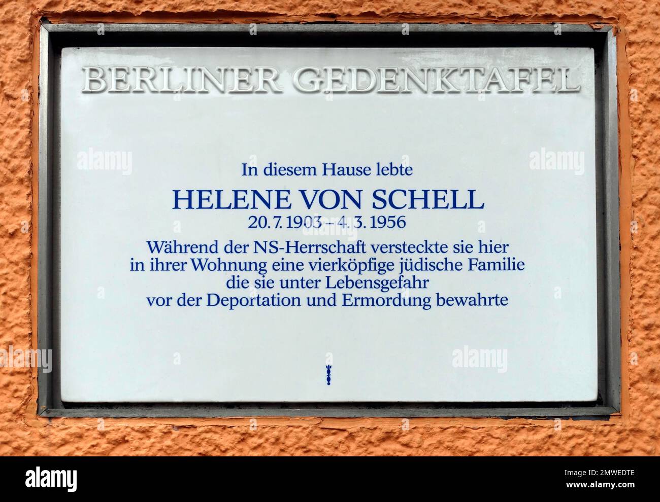Berlin memorial plaque for Helene von Schell, Waldstrasse, Moabit ...