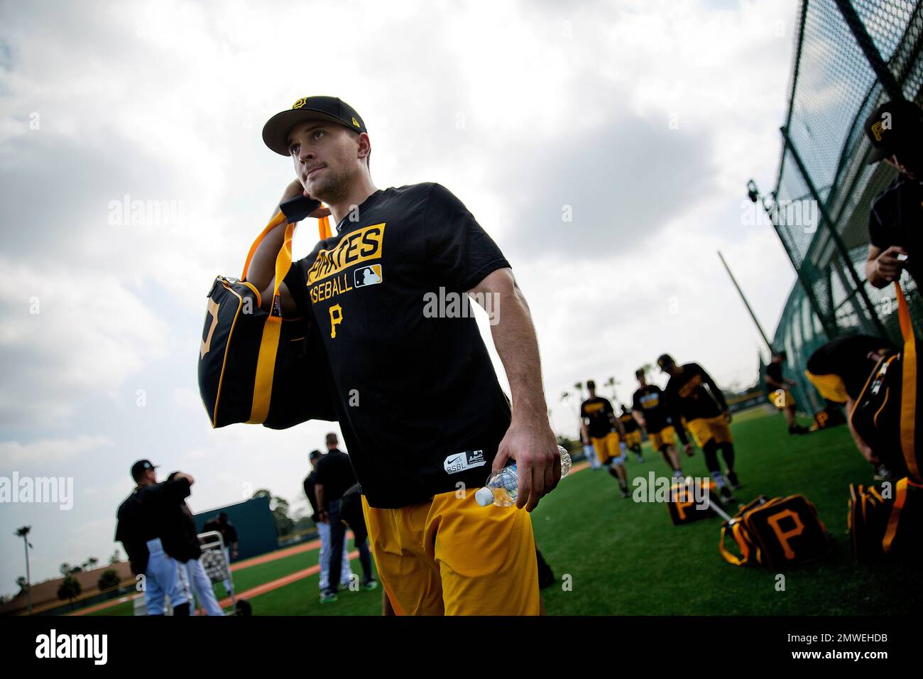 Pittsburgh Pirates' Adam Frazier walks off the field after a
