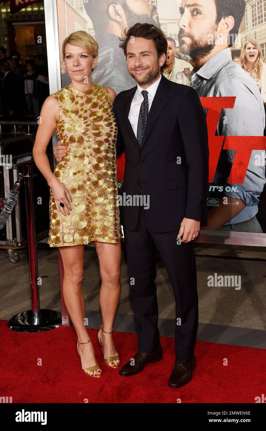 Charlie Day (L) and his wife Mary Elizabeth Ellis attend the premiere of  'Hotel Artemis' at the Regency Bruin Theatre in Los Angeles, California on  May 19, 2018. Photo by Chris Chew/UPI